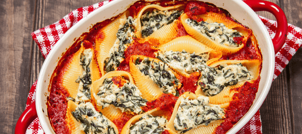 Spinach & Five Cheese Stuffed Shells