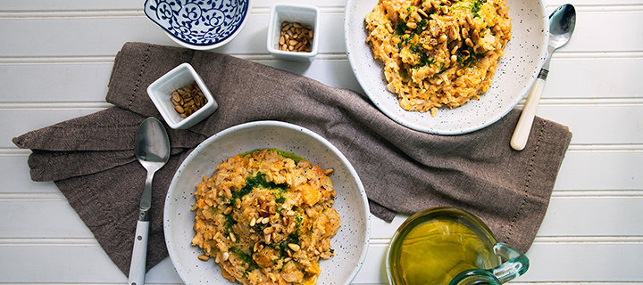 Risotto à la Courge Butternut et au fromage de chèvre à l’autocuiseur