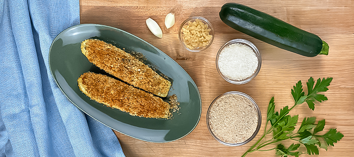 Crispy Parmesan Stuffed Zucchini