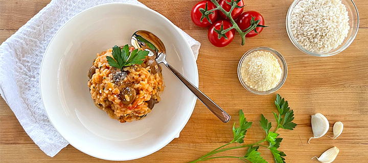 Risotto aux Tomates et aux Champignons